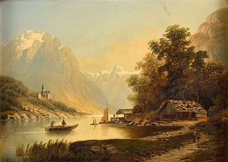 Alpine lake landscape