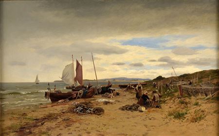 Beach scene in Brittany by Eduard Spoerer - Auction record, sale price, and art valuation. Compare with similar artists and explore comparable artworks.