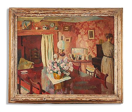 VIEW OF A WOMAN IN AN INTERIOR