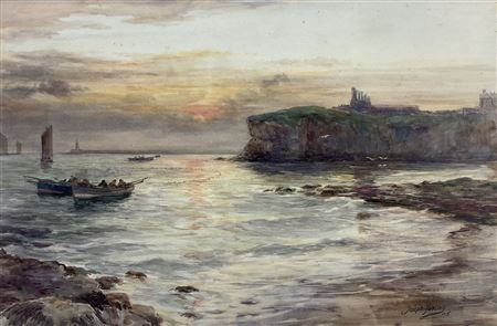Sunrise over Tynemouth and the Abbey