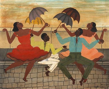 Danseurs aux parapluies by Heitor dos Prazeres - Auction record, sale price, and art valuation. Compare with similar artists and explore comparable artworks.