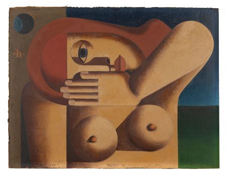 Woman with head bowed