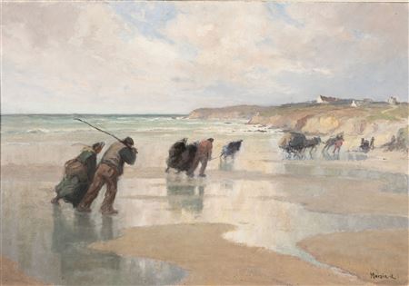 Rentrée des goémoniers, Poullan-sur-mer by Alfred Marzin - Auction record, sale price, and art valuation. Compare with similar artists and explore comparable artworks.