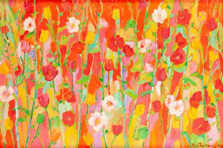 "Dutch tulips, Polish hollyhocks", 2000 by Beata Murawska - Auction record, sale price, and art valuation. Compare with similar artists and explore comparable artworks.