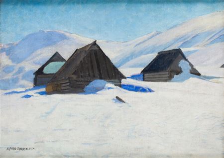 Huts in the snow, 1929
