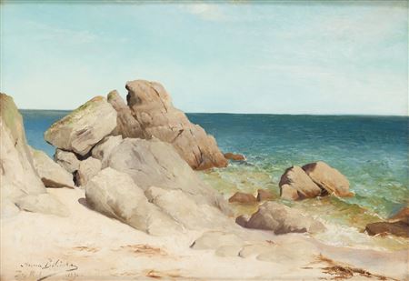 Skaliste wybrzeże w Beg-Meil ("Skały nadmorskie"), 1891 by Anna Bilinska - Auction record, sale price, and art valuation. Compare with similar artists and explore comparable artworks.