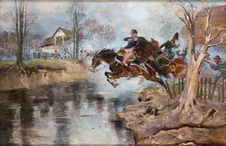 "Ostatnie chwile księcia Józefa Poniatowskiego", 1929