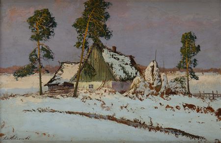 Huts under the snow