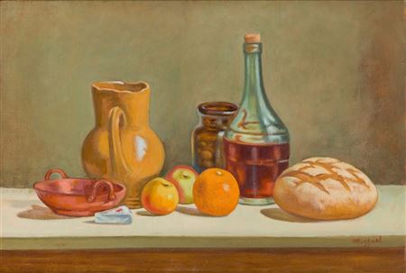 Still life with a bottle of wine ("Nature morte"), 1975