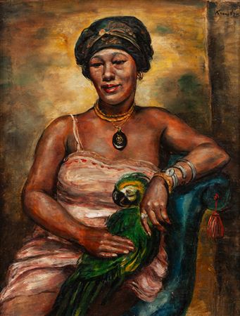 Woman with a parrot, circa 1925-27 by Roman Kramsztyk - Auction record, sale price, and art valuation. Compare with similar artists and explore comparable artworks.
