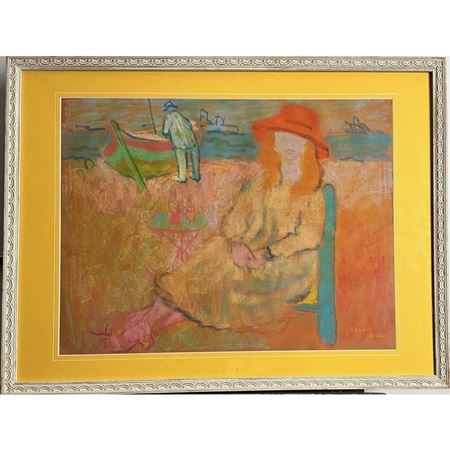"JEUNE FEMME AU CHAPEAU "