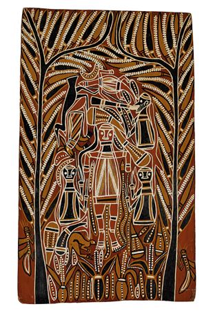 GUMIRRINGU CEREMONY, c.1960 by David Malangi - Auction record, sale price, and art valuation. Compare with similar artists and explore comparable artworks.