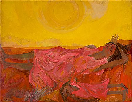 Sample artwork by Jon Molvig (1923 - 1970), known for painting - View similar artists and auction records