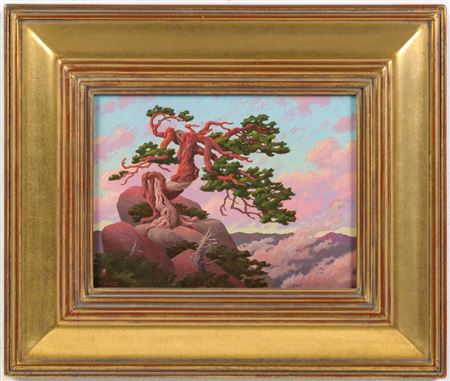 Apex - Twisted Pine with Shredded Clouds by Emerson Everett Glass - Auction record, sale price, and art valuation. Compare with similar artists and explore comparable artworks.