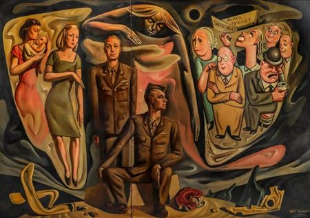 Untitled: A Soldier's Surreal Reverie by Arthur Kraft - Auction record, sale price, and art valuation. Compare with similar artists and explore comparable artworks.