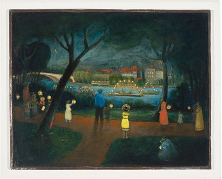 Laternenfest an der Saale. by Albert Ebert - Auction record, sale price, and art valuation. Compare with similar artists and explore comparable artworks.