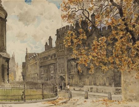 Brasenose College, Oxford by George F Nicholls - Auction record, sale price, and art valuation. Compare with similar artists and explore comparable artworks.