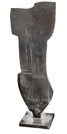 Sample artwork by Oskar Wiggli (1927 - 2016), known for forged iron and steel sculpture,torsos, abstract objects, ink and charcoal drawing - View similar artists and auction records