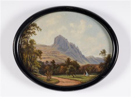 Landscape with walkers in the foreground by Ernst Gustav Doerell - Auction record, sale price, and art valuation. Compare with similar artists and explore comparable artworks.