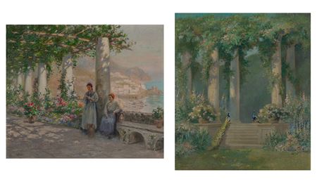 (i) Amalfi; (ii) Peacocks in a Garden by Edmund Henry Garrett - Auction record, sale price, and art valuation. Compare with similar artists and explore comparable artworks.