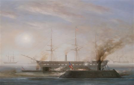 March 9 1862 - U.S.S. Monitor - U.S.S. Minnesota - C.S.S. Virginia