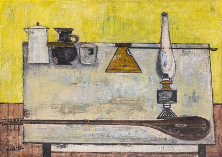 Natura morta con lume, 1957 by Frederico Righi - Auction record, sale price, and art valuation. Compare with similar artists and explore comparable artworks.
