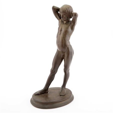 Patinated Bronze Figure of a Nude Boy by Robert Saake - Auction record, sale price, and art valuation. Compare with similar artists and explore comparable artworks.