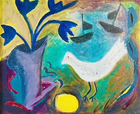 Blue Tulips, 1988 by Louise McClary - Auction record, sale price, and art valuation. Compare with similar artists and explore comparable artworks.