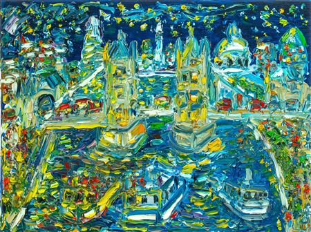 Starry Night, Tower Bridge London by Sean Hayden - Auction record, sale price, and art valuation. Compare with similar artists and explore comparable artworks.