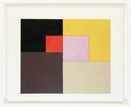 Abstract with Red Square