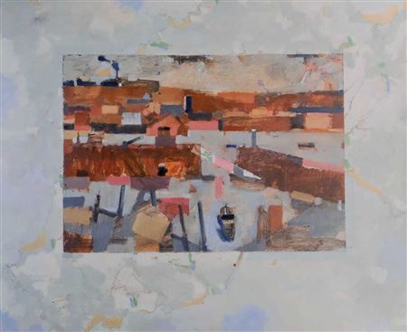 Sample artwork by Michael Upton (1938 - 2002), known for pastel-heavy paintings of rural and urban landscapes - View similar artists and auction records