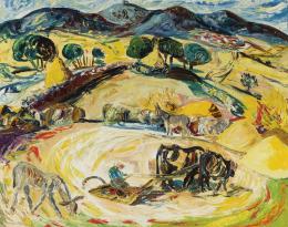 "Paisaje con campesinos"