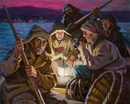 Fishermen by Jesus Gallego - Auction record, sale price, and art valuation. Compare with similar artists and explore comparable artworks.