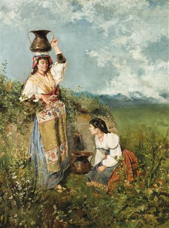 Neapolitan Shepperdess by Casto Plasencia - Auction record, sale price, and art valuation. Compare with similar artists and explore comparable artworks.