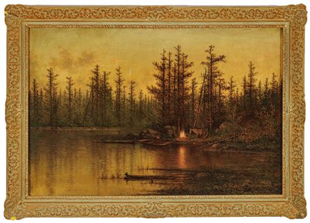 Riverside Encampment In The Early Evening by John Hammerstad - Auction record, sale price, and art valuation. Compare with similar artists and explore comparable artworks.