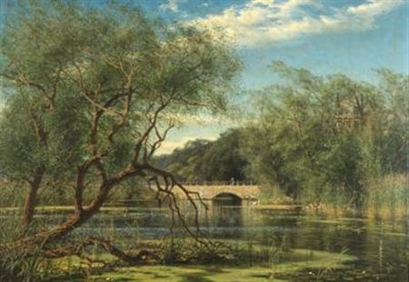 Brücke über einer Teichlandschaft by Edvard Axel Rosenberg - Auction record, sale price, and art valuation. Compare with similar artists and explore comparable artworks.