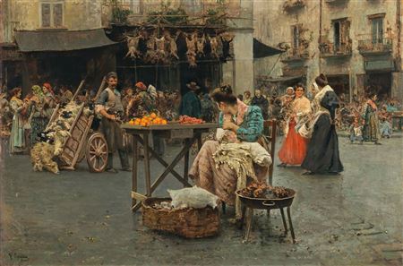 A Market Scene in Naples