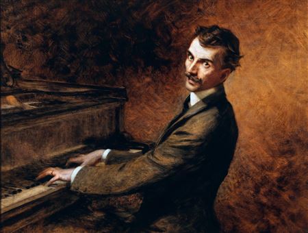 Maestro Arturo Toscanini (1867–1957) at the piano