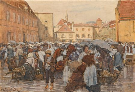 A Market Scene in Krems