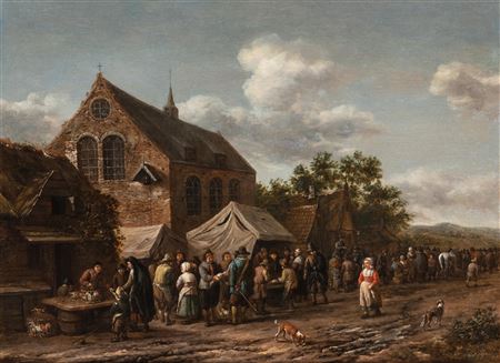 A busy market scene
