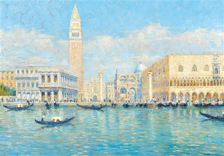Venice, view of St. Mark's Square from the Bacino by Rudolf Andree - Auction record, sale price, and art valuation. Compare with similar artists and explore comparable artworks.