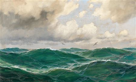 Marine piece with seagulls by Max Jensen - Auction record, sale price, and art valuation. Compare with similar artists and explore comparable artworks.