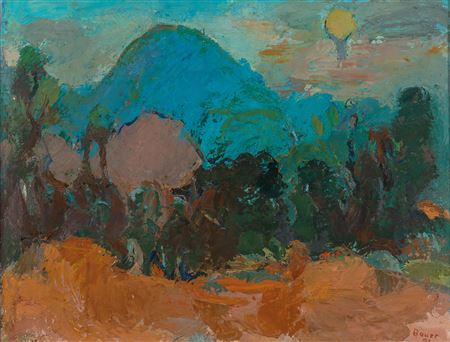Landschaft mit gelbem Ballon