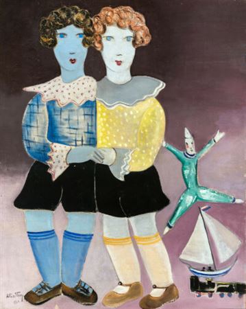 The Twins by Alice Frey - Auction record, sale price, and art valuation. Compare with similar artists and explore comparable artworks.