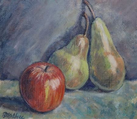 STILL LIFE, PEARS AND APPLE