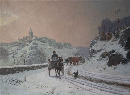 Carriage in the Snow in Yzeron