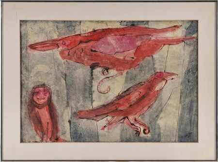 Girl With Two Ravens