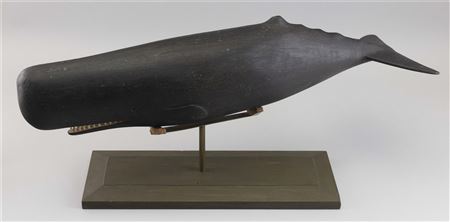 CARVED WOODEN SPERM WHALE