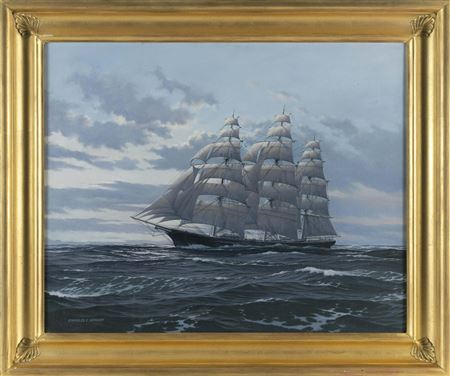 Sample artwork by Charles "Fran" Kenney (1919 - 2014), known for ship portrait and marine painting - View similar artists and auction records