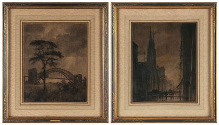 Sample artwork by Peter Marcus (1889 - 1934), known for architectural landscape, etcher - View similar artists and auction records